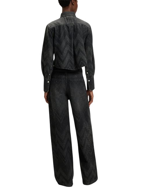 Camicia corta in denim con cristalli Boss Orange | 50548445002